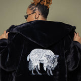 Black Wolf & Sheep Hoodie